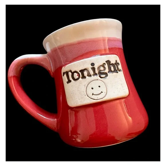 Vintage “Tonight / Not Tonight” Reversible Pottery Coffee Mug. - Picture 8 of 9